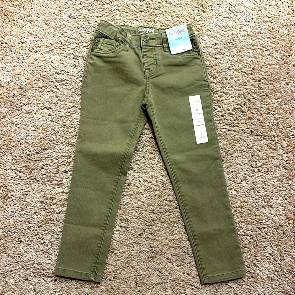 Cat & Jack Olive Color Jeggings Girls Size 5